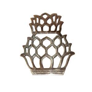 Polished Brass Pineapple Trivet Table Protector Wall Decor